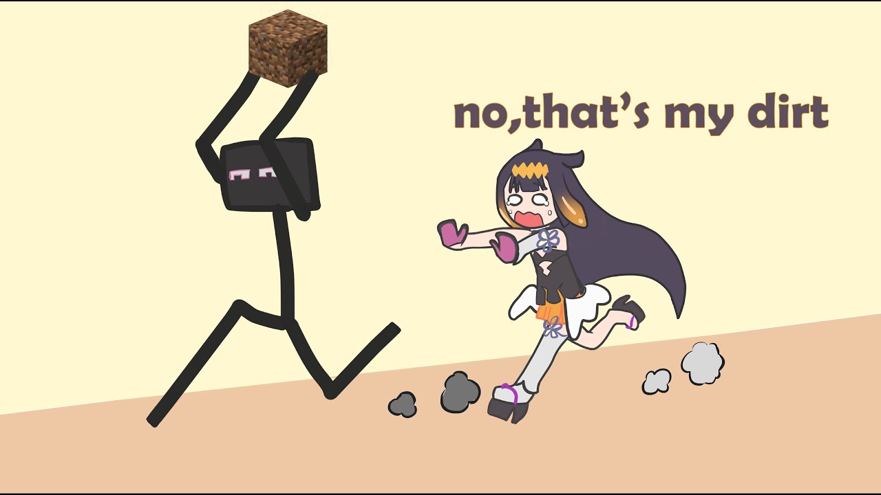 Ina's cute reaction to enderman destroying her house | Hololive EN