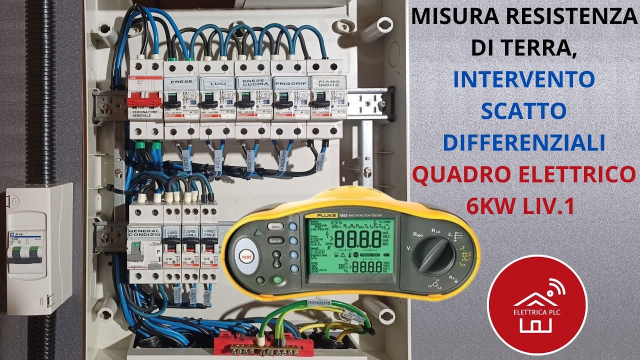 *23* MISURA RESISTENZA DI TERRA, INTERVENTO SCATTO DIFFERENZIALI QUADRO ELETTRICO 6KW LIV.1