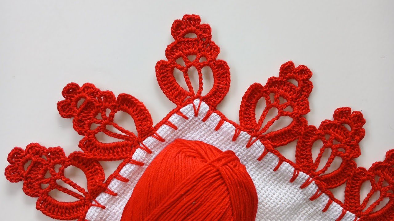 Encantadora Puntilla para orilla de servilletas⚘️Tutorial Completo ✔️ 