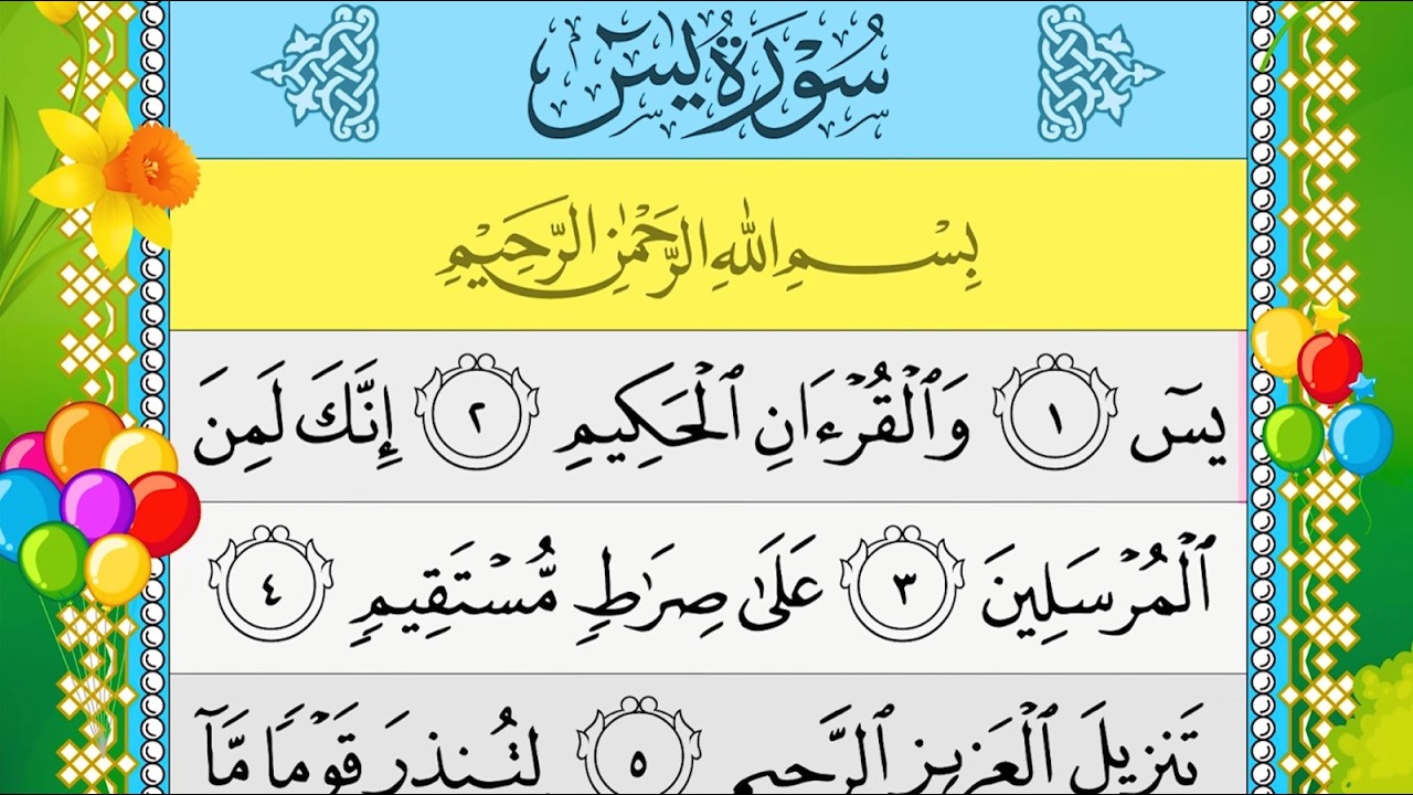 Surah Yasin (Yaseen) سورة يس  | Easy Way To Lean Quran With Highlights