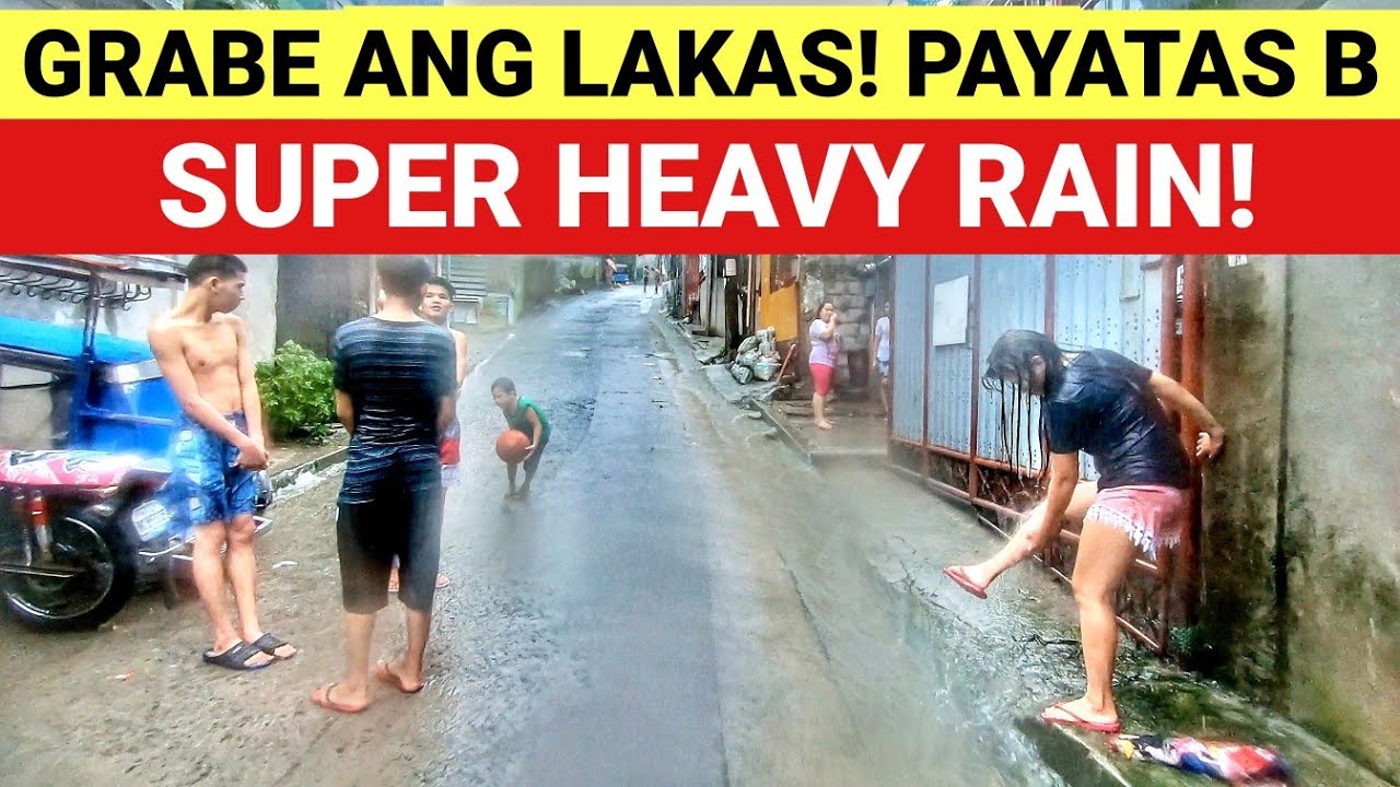WALKING IN SUPER HEAVY RAIN AT PAYATAS B, QUEZON CITY METRO MANILA 4K 🇵🇭