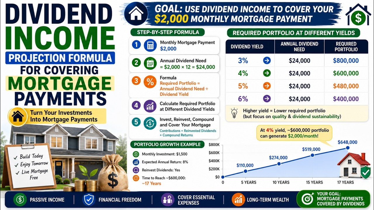 Dividend Income Projection Formula for Covering Mortgage Payments