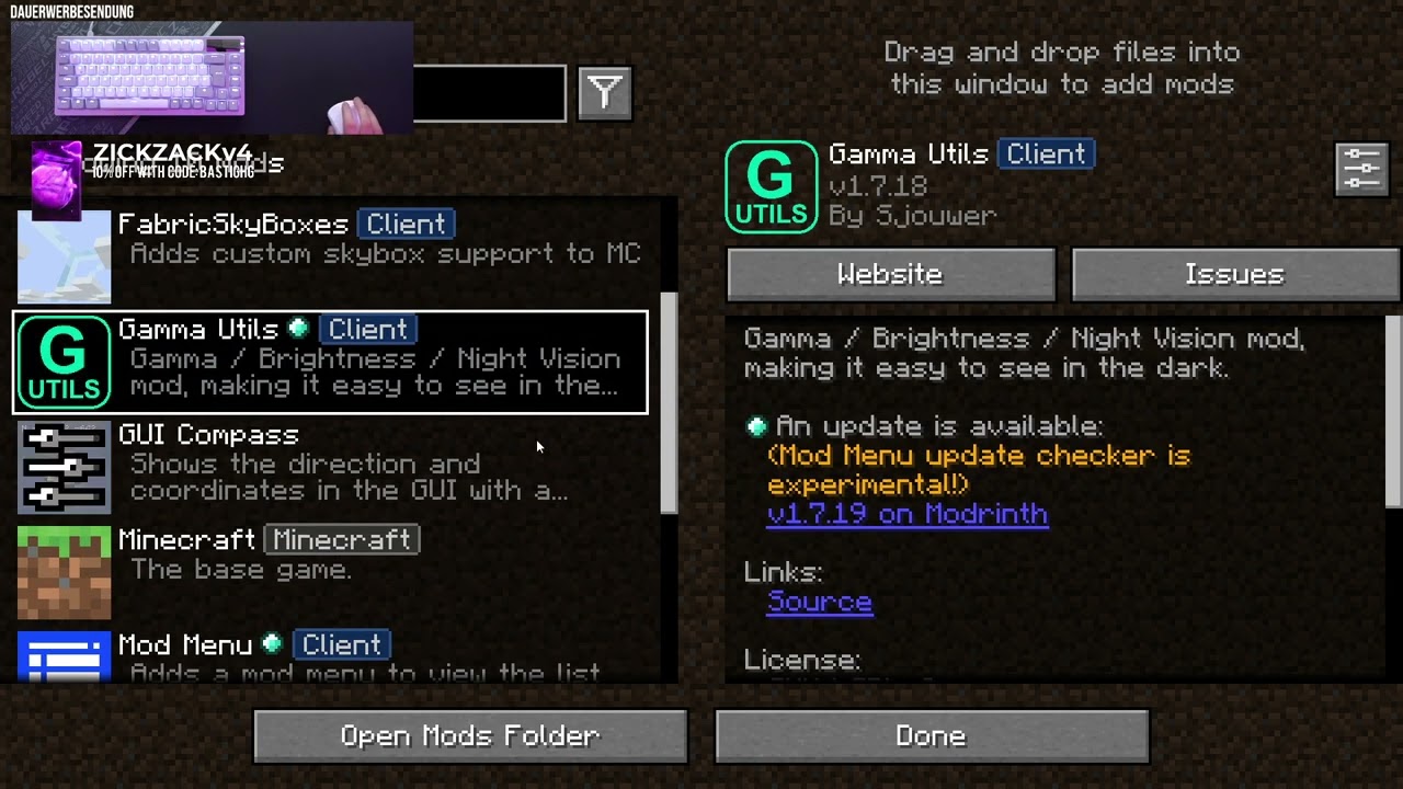 Diese Minecraft Mods nutzt BastiGHG