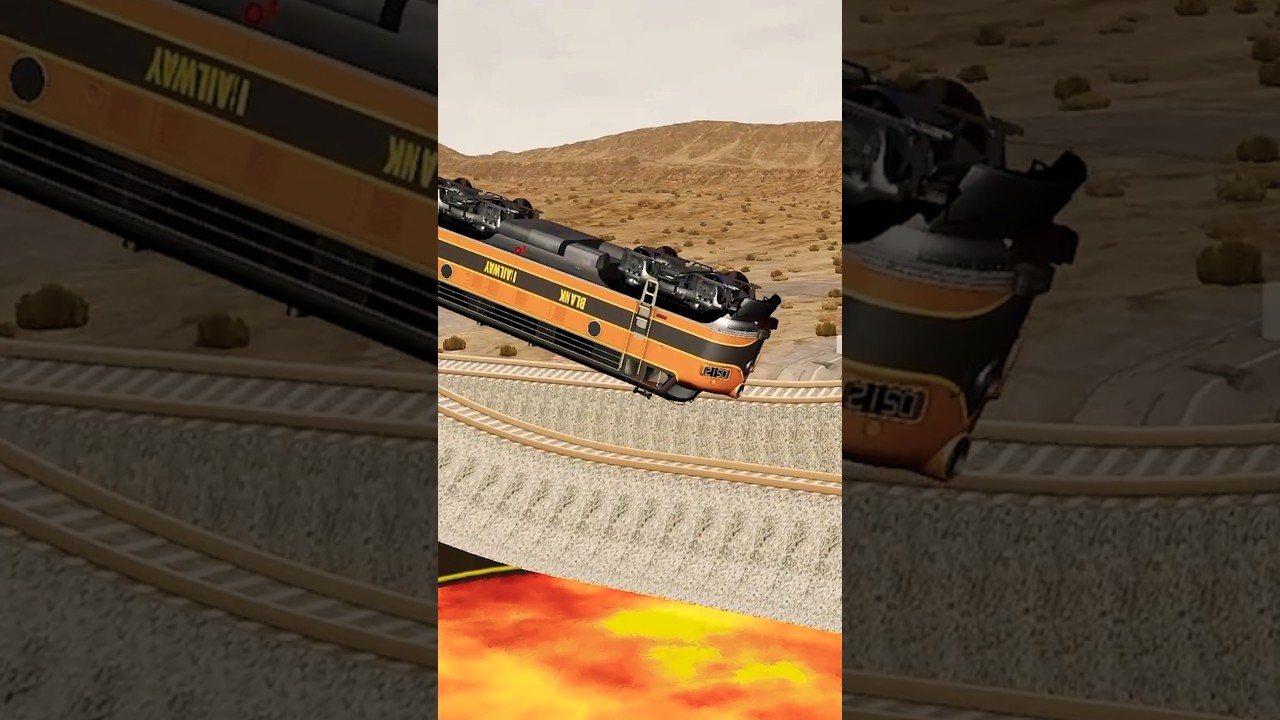 Impossible Loop Rail Tracks VS Trains Crossing Rescue - BeamNG.Drive