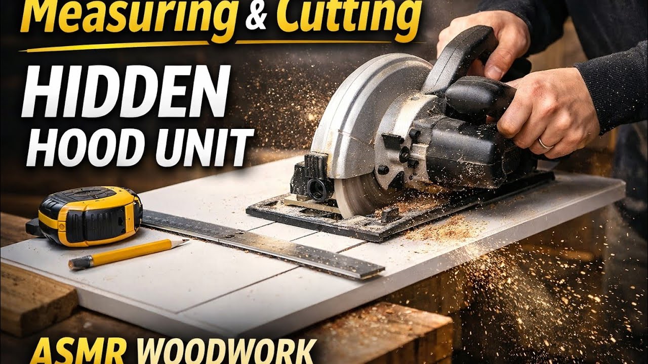 Measuring & Cutting Hidden Hood Unit | Kitchen Cabinet ASMR | Renovation Cleaning