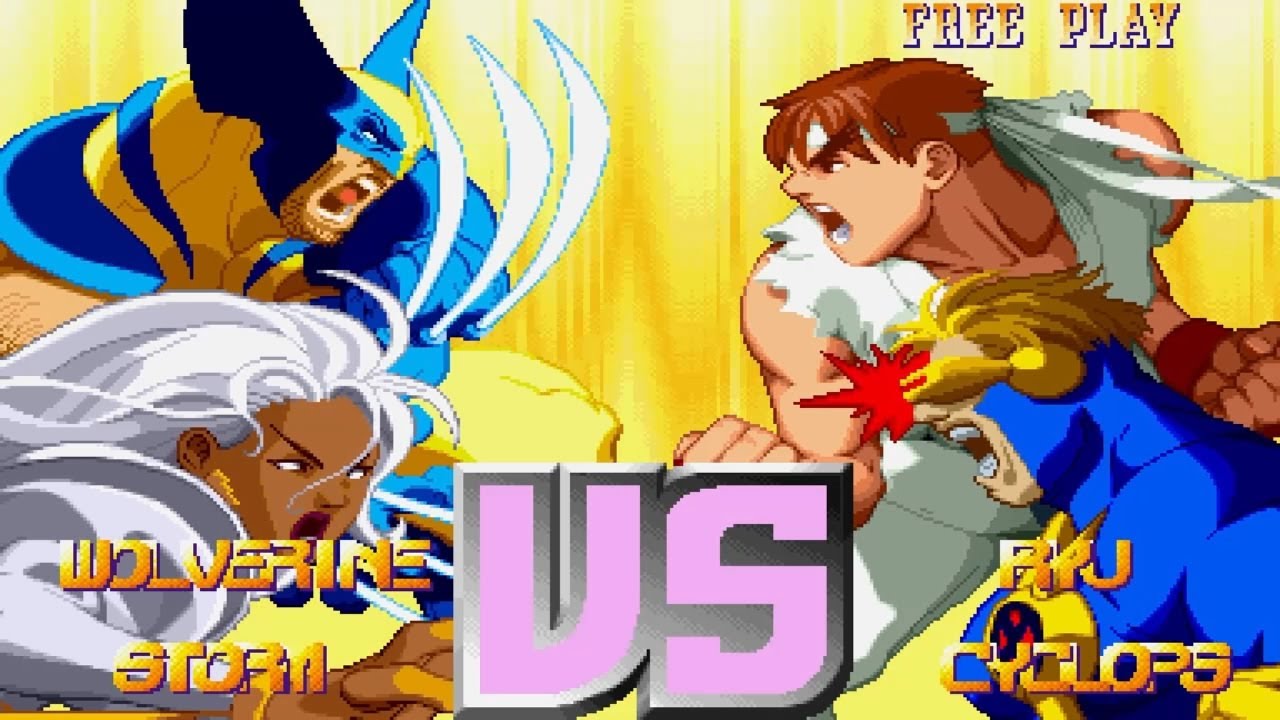 (PS4) X-Men vs Street Fighter: Росомаха и Шторм (аркадный режим)
