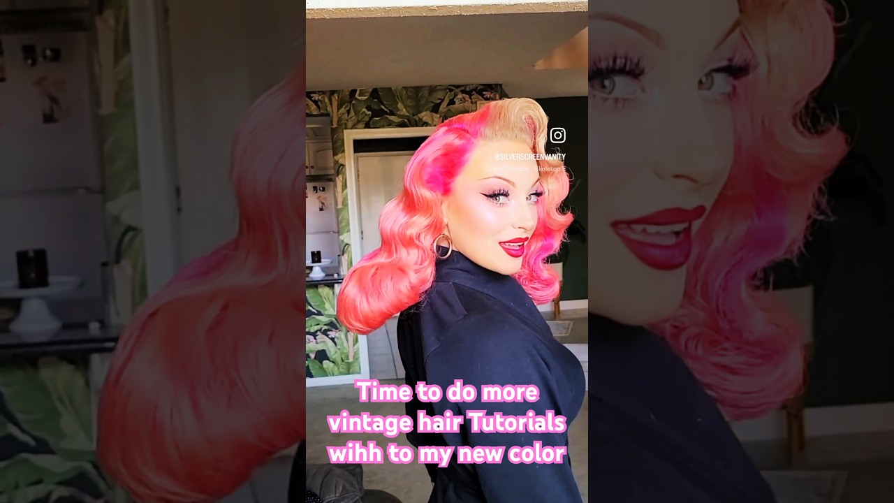 Pink and spooky Hair Vibes #pinup #pinuphair #vintagehair #hairtutorial #barbie #barbiemovie