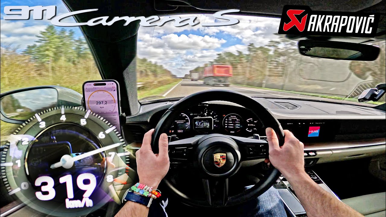 TRYING to REACH TOP SPEED in my Porsche 992 Carrera S with AKRAPOVIC
