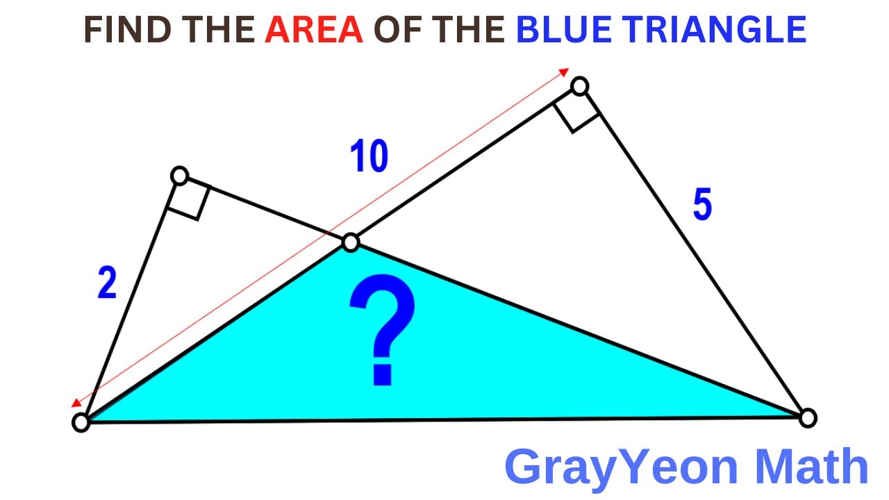 Find the area of the blue triangle #geometryskills #mathpuzzles #thinkoutsidethebox