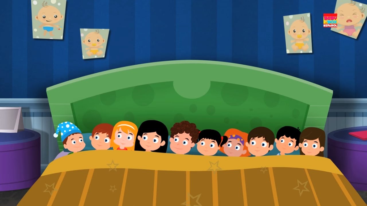 Diez En La Cama | Rimas para Niños pequeños | la poesía infantil | Nursery Rhymes | Ten In The Bed