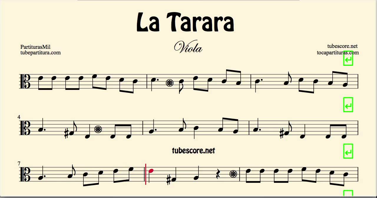 La Tarara sheet music for viola