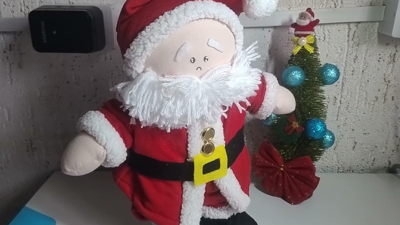 Como fazer papai Noel que fica em pé, tamanho 30cm!