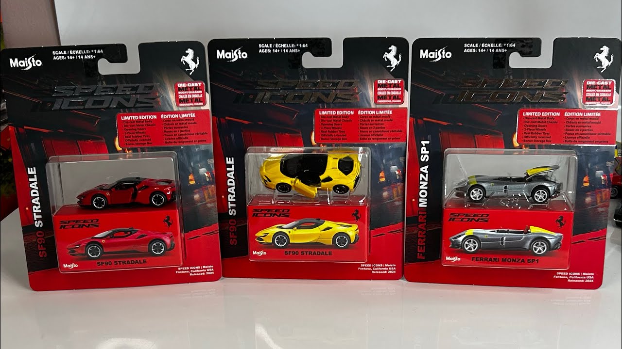 Unboxing Maisto Ferrari 2025. Ferrari Monza SP1 y SF90 Stradale. 