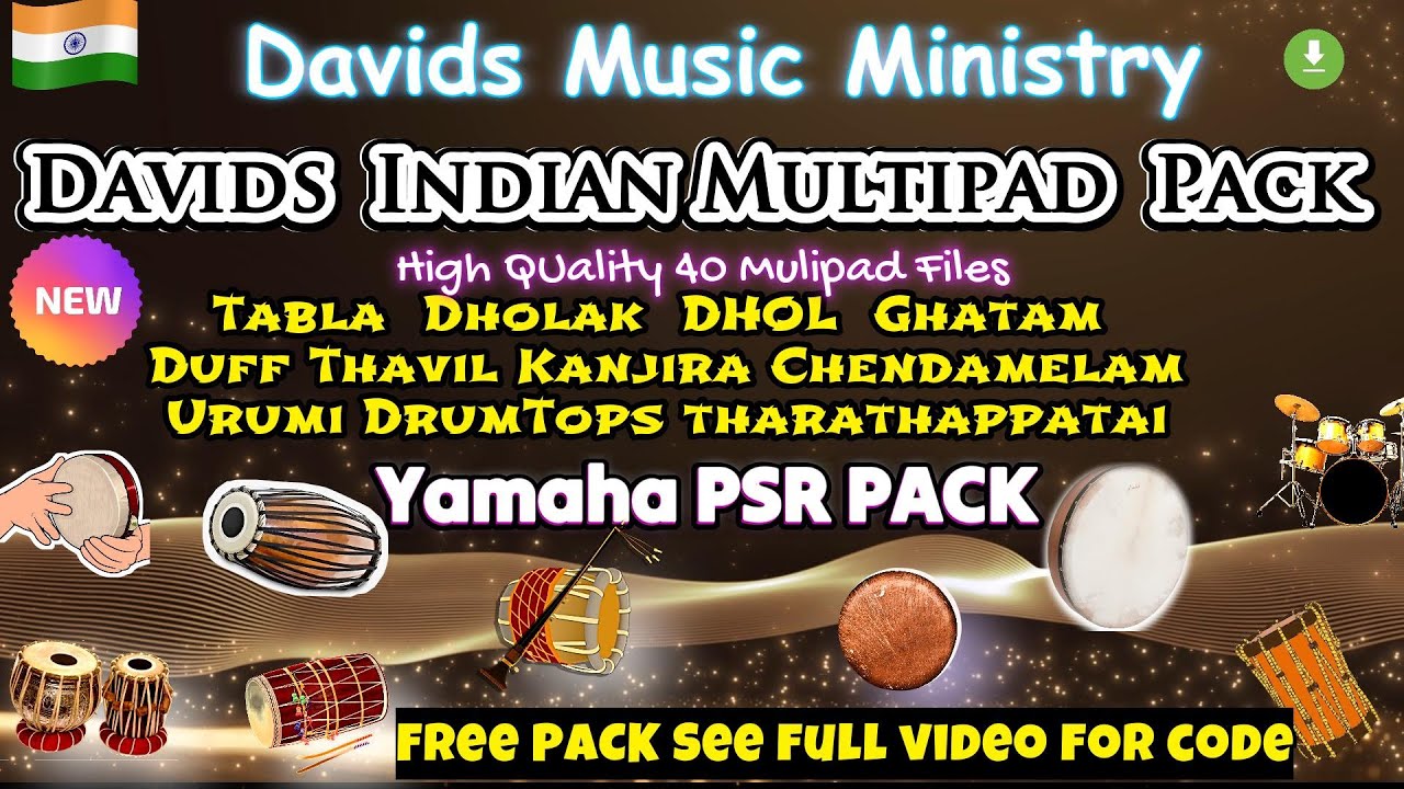 Davids Indian Multipad Pack | Davids Music Ministry |Psr Keyboards|Yamaha Keyboard sx & s series