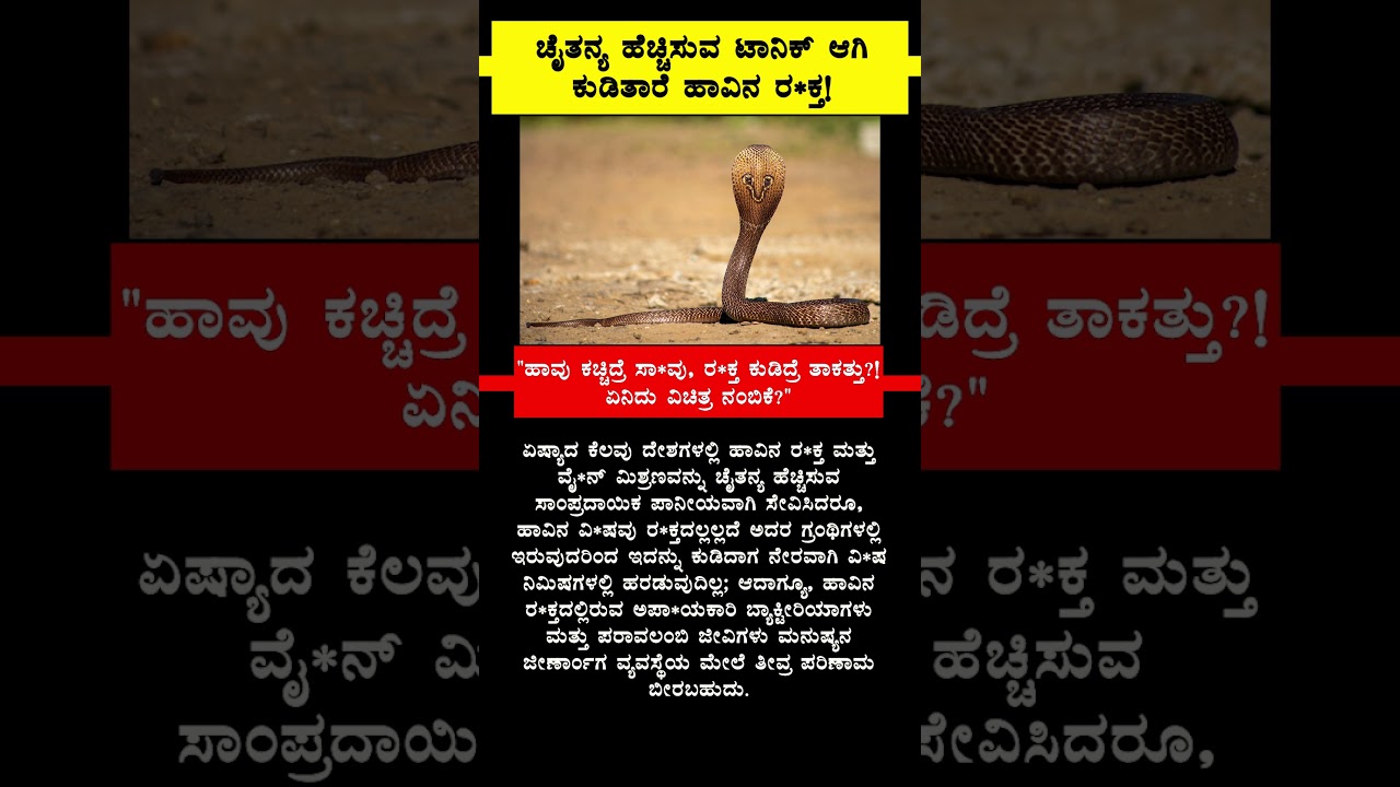 Snake blood is drunk as a tonic to increase vitality! 