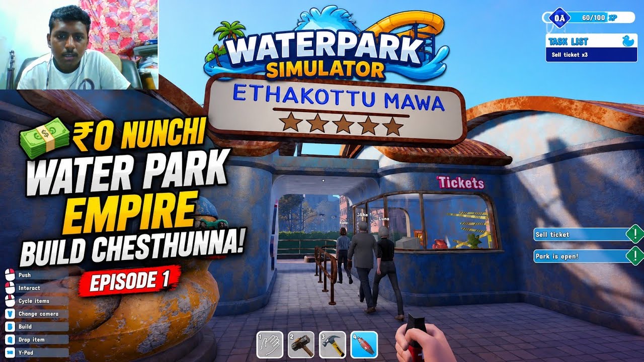 💸 ₹0 Nunchi Water Park Empire Build Chesthunna | Waterpark Simulator Episode 1
