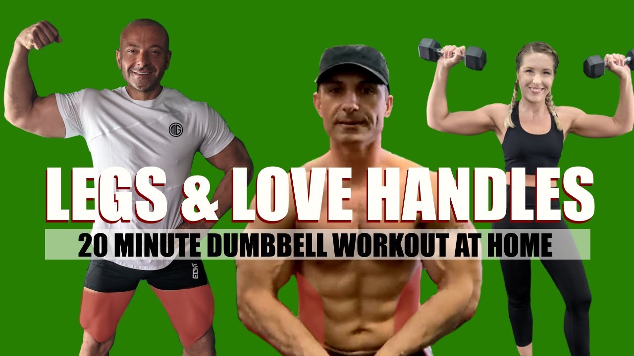 LEGS & LOVE HANDLES: 20 mins interval training workout with a dumbbell