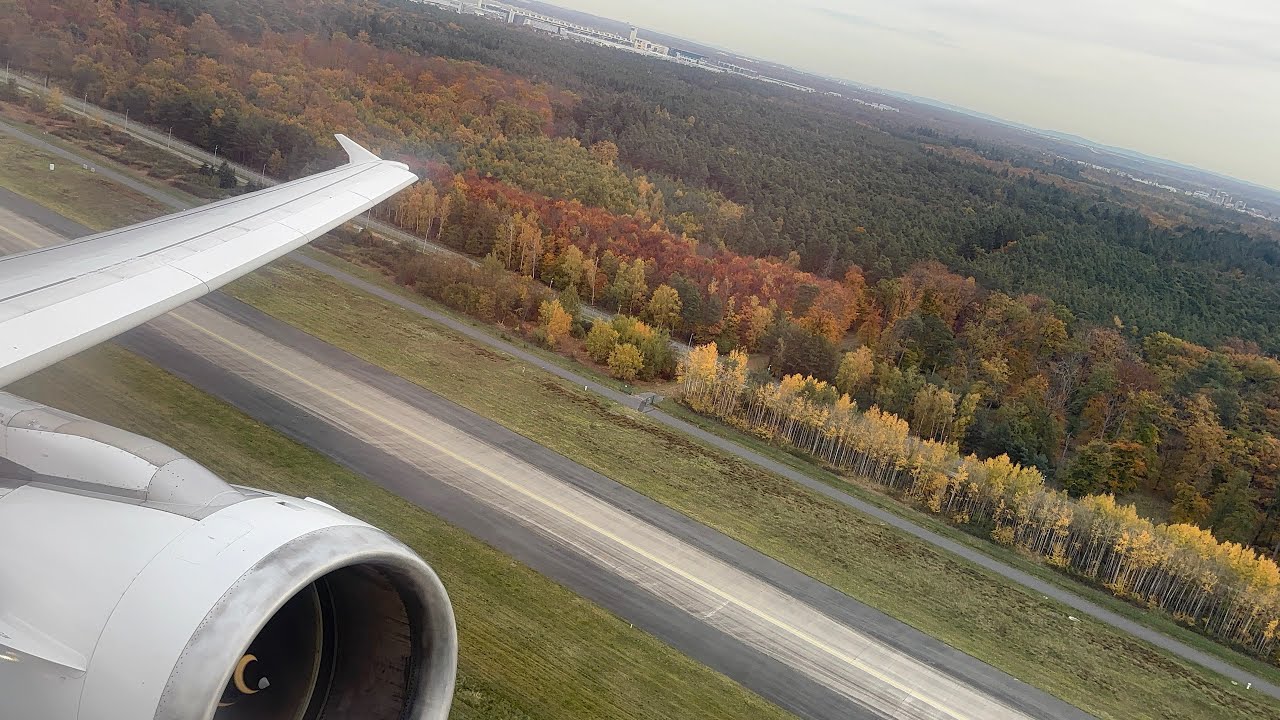 Lufthansa A321 gorgeous autumn departure from Frankfurt Airport 