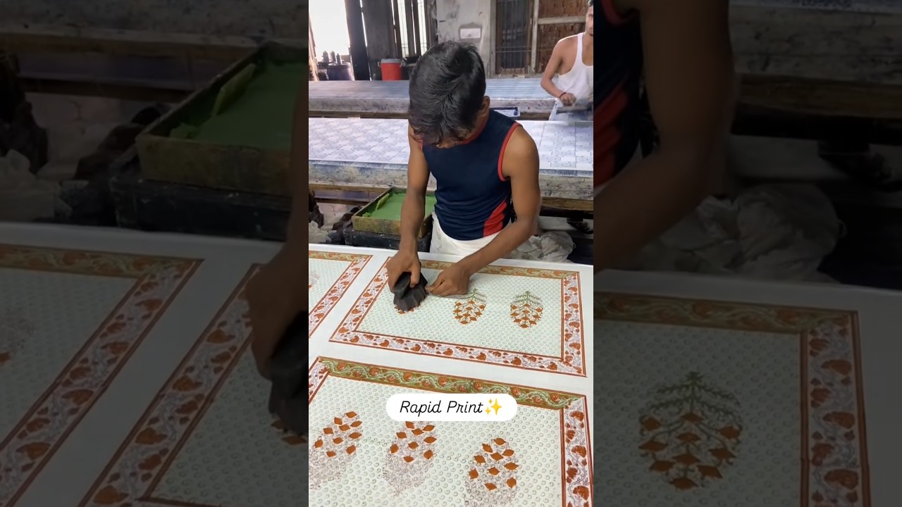 Rapid printing in fabric | sanganeri print | block print. #rapidprint #sanganeriprints #jaipurprint