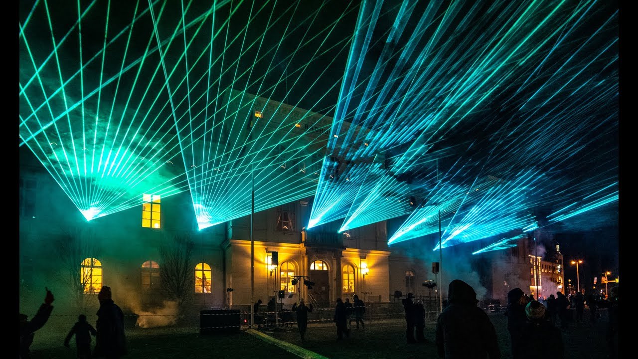 Lasershow i Jönköping nyårsdagen 2019