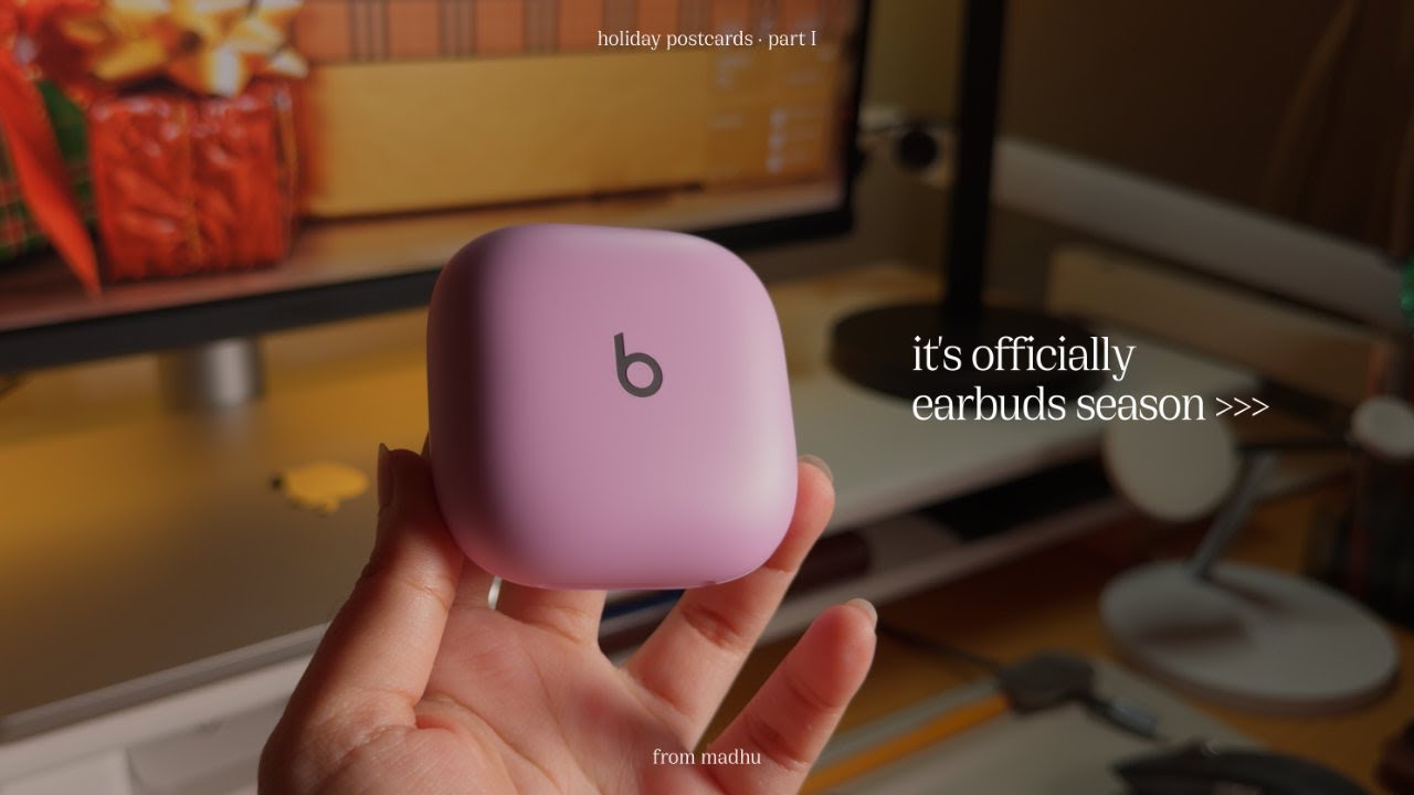 Holiday Postcards: Beats Fit Pro Unboxing | Cozy Christmas Morning Aesthetic