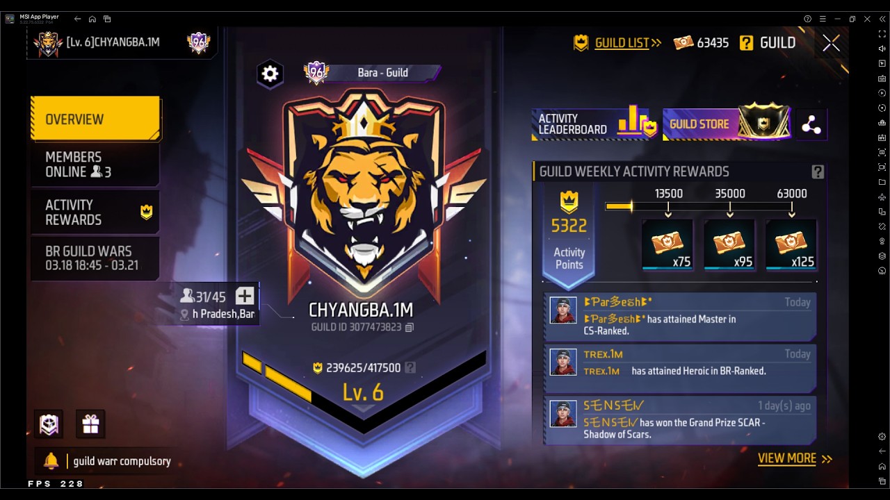 1 VS 2 GUILD TEST CHYANGBA.1M  IS LIVE