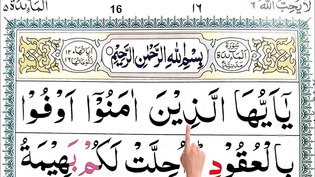 005 Surah Al Maaida ayat no 01 || learn Quran with Ahkamo tajweed easy way || Learn Quran Live