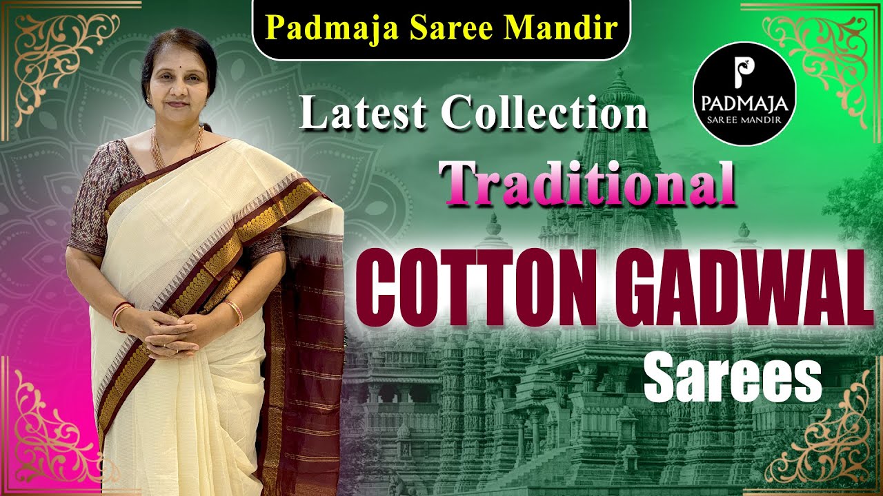 Traditional Cotton Gadwal Sarees | Padmaja Saree Mandir #new #saree #trending #yt #shorts