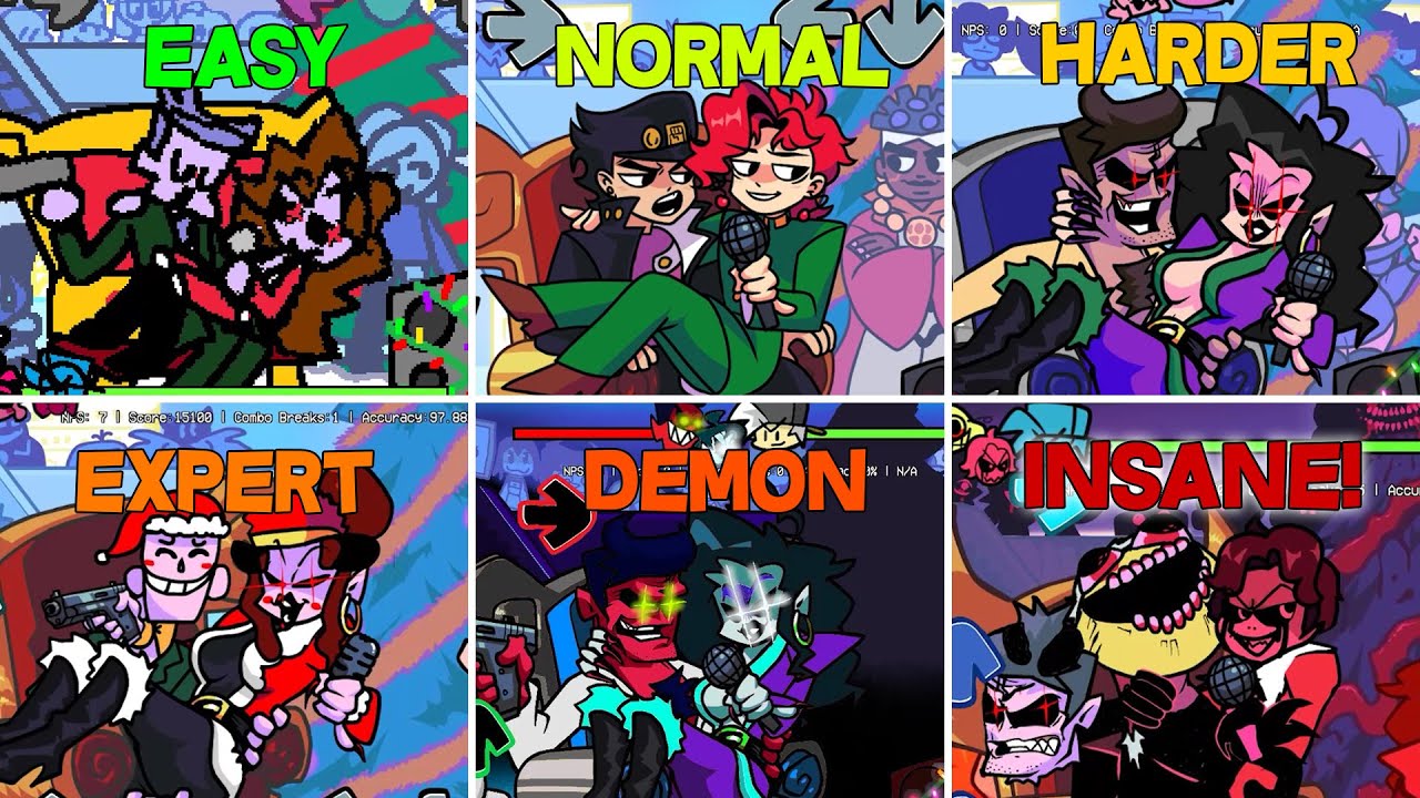 7 Different Mods In Skin,Chart and Songs | Eggnog - Friday Night Funkin Mod Showcase (Week 5)