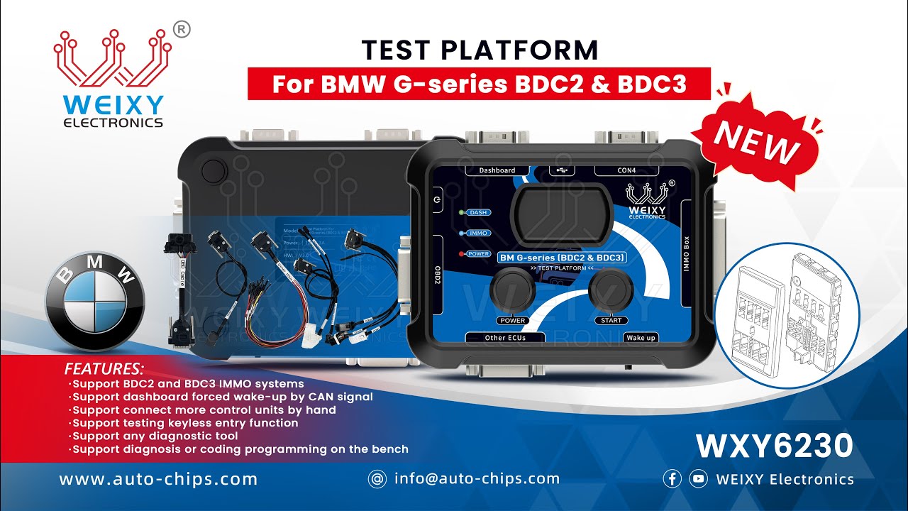 Test platform for BMW G-series BDC2 & BDC3 by WEIXY Electronics