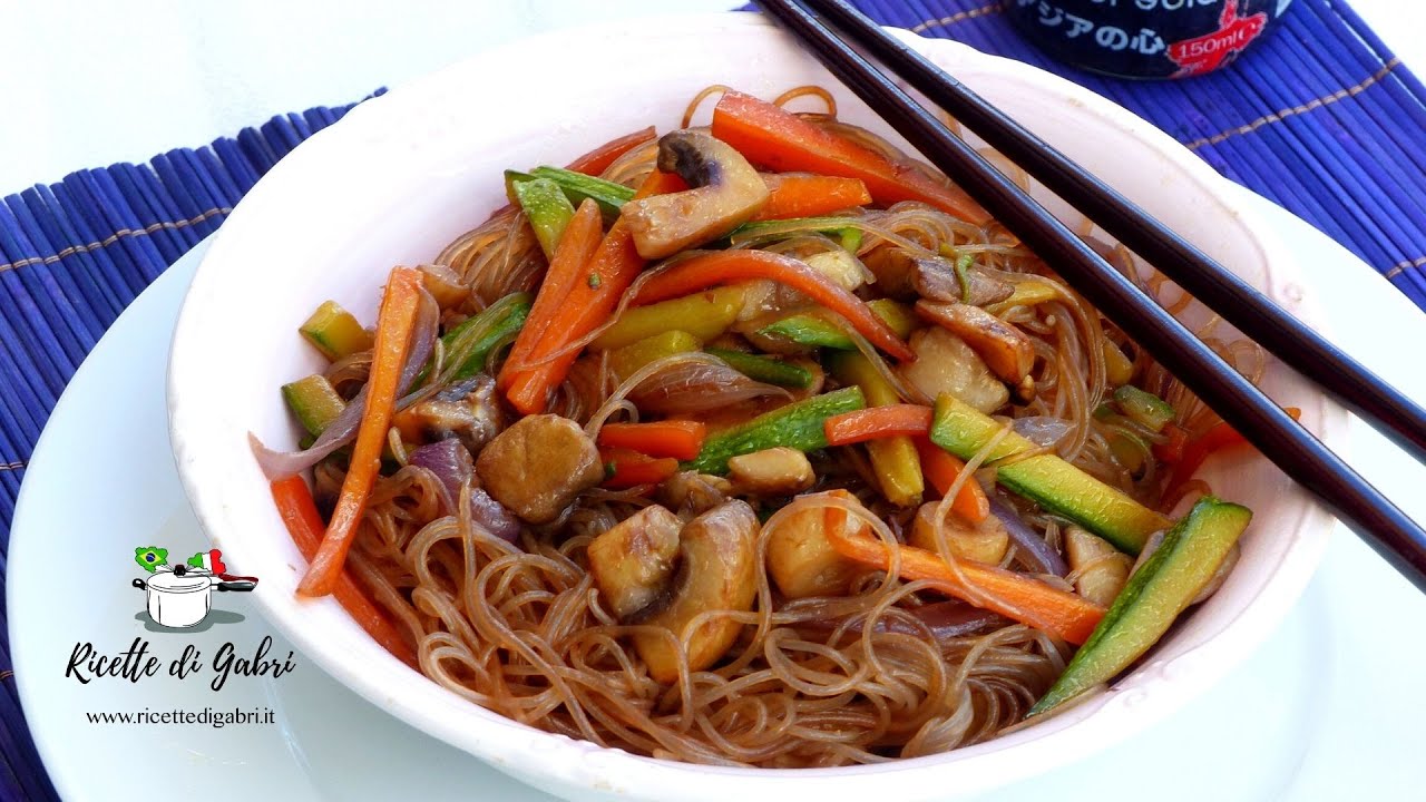 RICETTA SPAGHETTI DI RISO CON VERDURE Pronti in 10 MINUTI Buonissimi- RICETTE DI GABRI