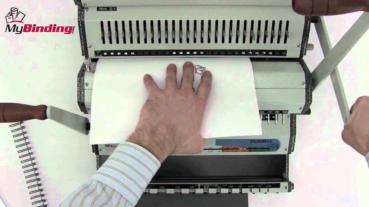 Akiles DuoMac C21 2-1 Pitch Wire and Plastic Comb Binding Machine - Wire Binding Demo
