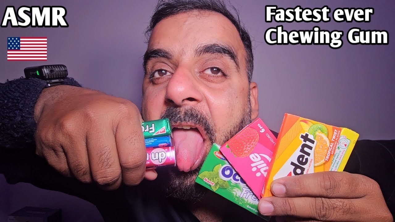 ASMR - Fastest ever bubble Gum chewing 😋 with DJI ( Hypnotic Tingly Sounds )