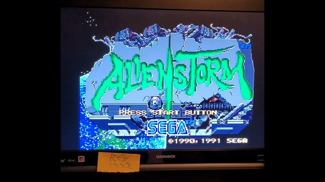 Alien Storm easy arcade mode (rank 64 soldier) AtGames Sega Genesis