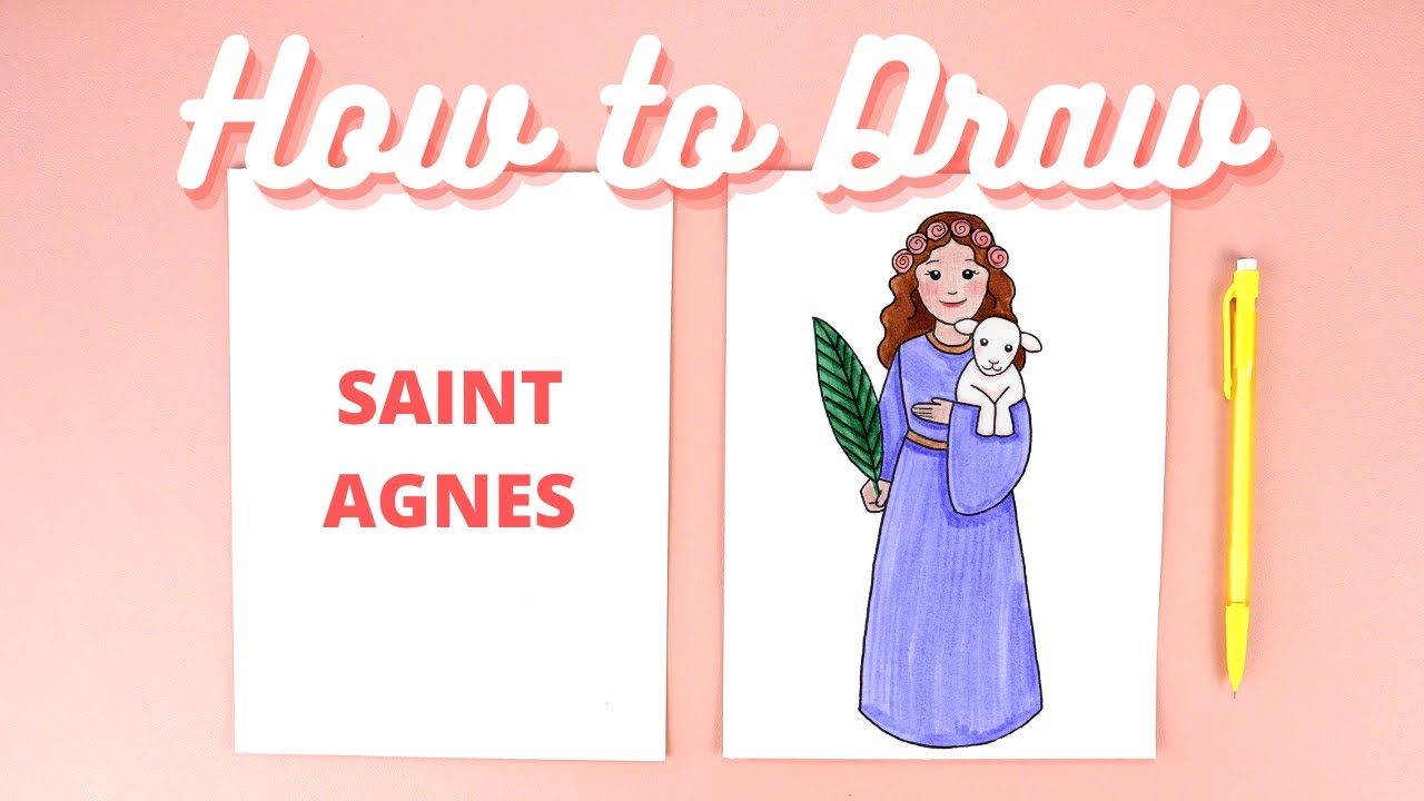 How to Draw Saint Agnes Step-by-Step Catholic Art Tutorial