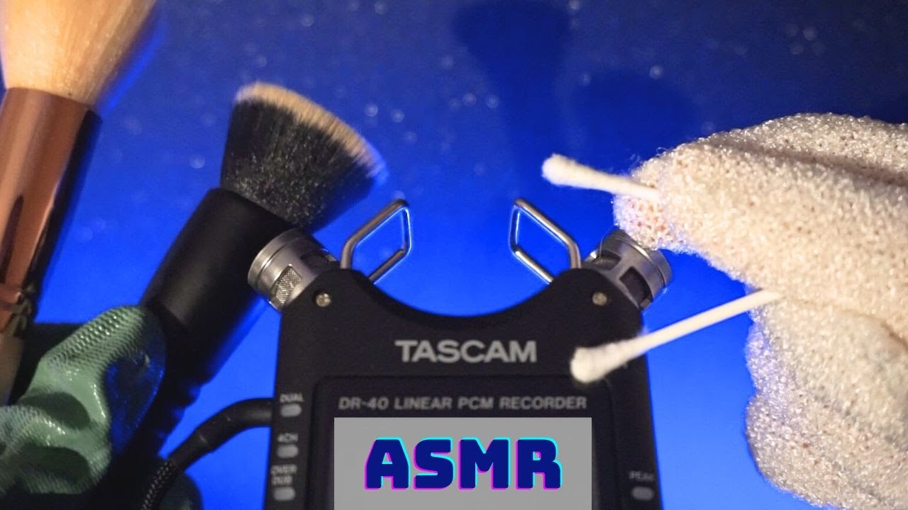ASMR Ear Cleaning, Brushing & Scratching Sounds (TASCAM) - NO TALKING