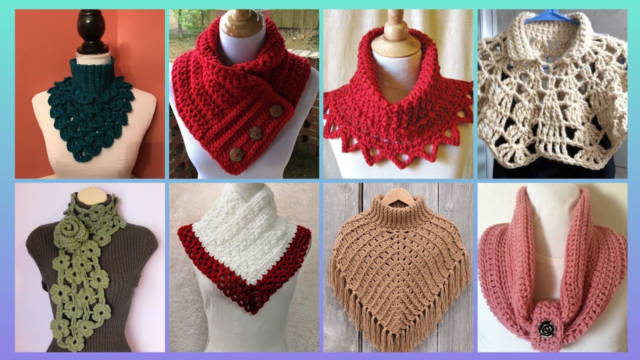 Impressive Elegant outstanding crochet pattern of handmade neck scraft outfits designs ideas