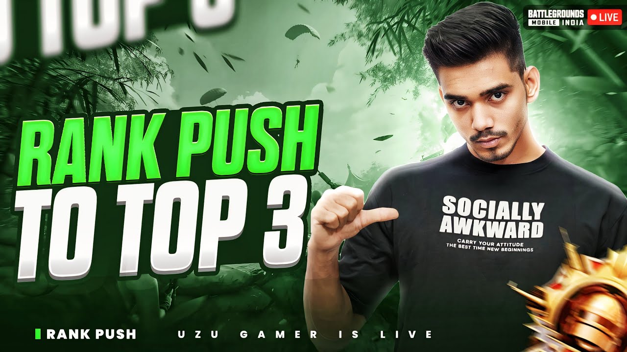 TOP 3 KAB HOGA ?  | CONQUEROR RANK PUSH DAY - 14 | BGMI LIVE | UZU GAMER