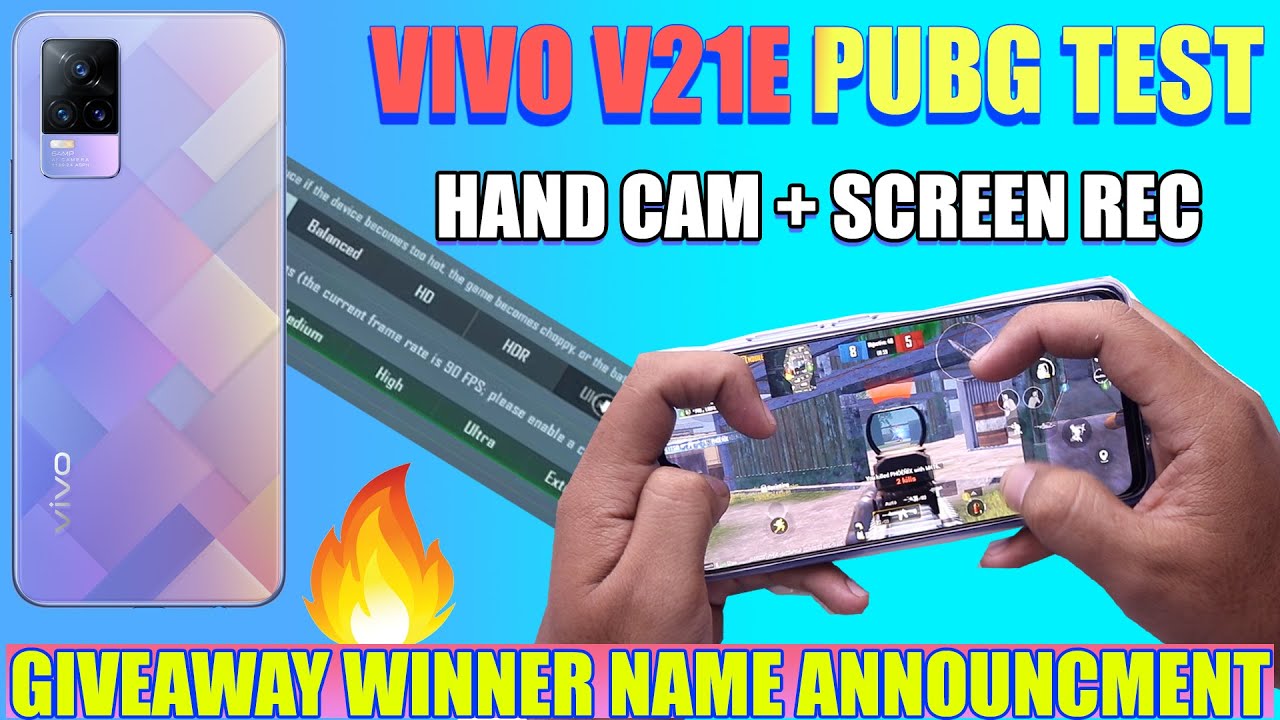 vivo v21e Pubg Test hand cam + screen Recording gyro battery heat test pubg graphics