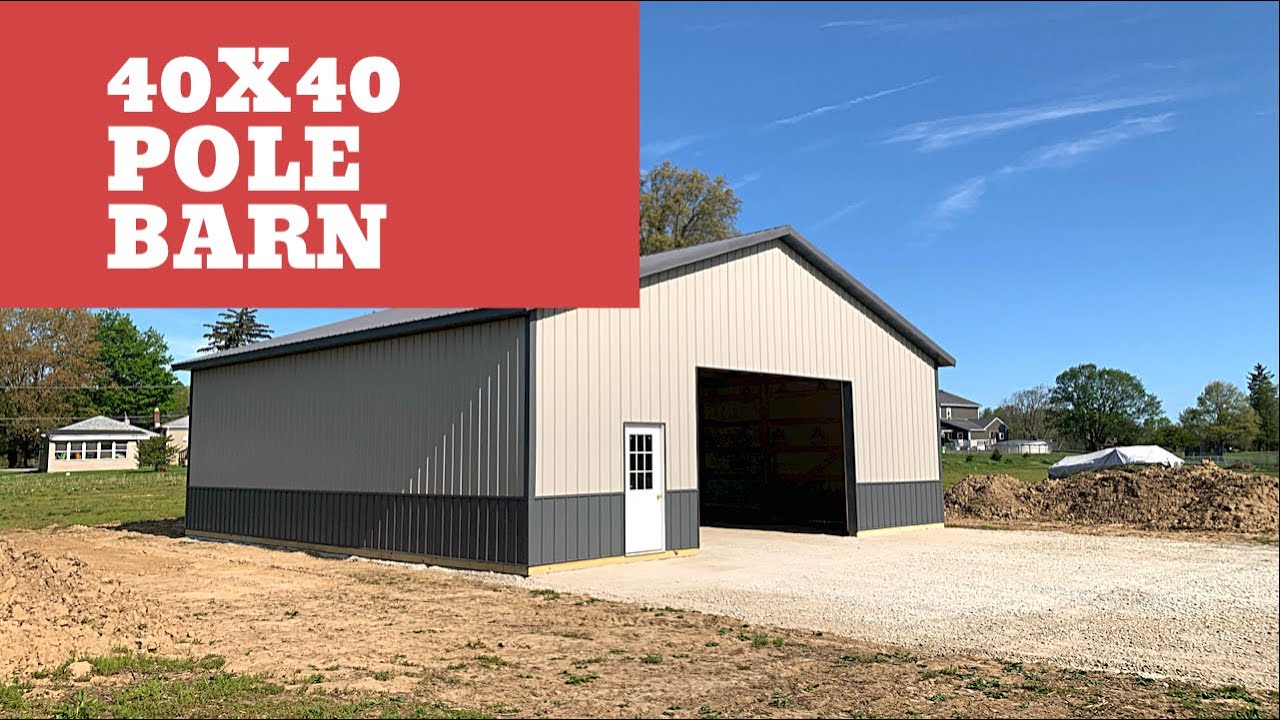 40x40 Pole Barn Garage with 5” Site Prep | Attica Lumber 