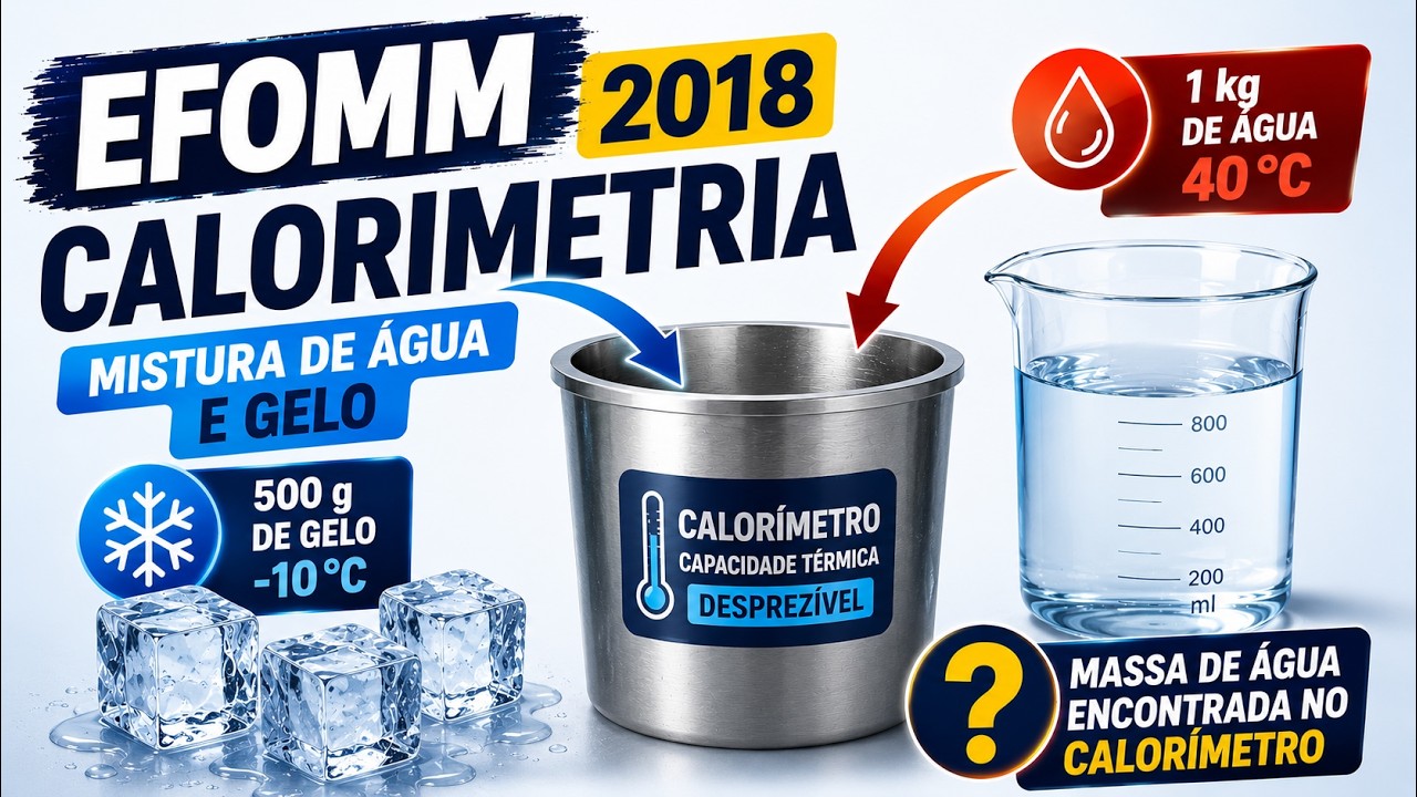 EFOMM 2018 | Em um calorímetro de capacidade térmica desprezível, foi misturado 1 kg de água