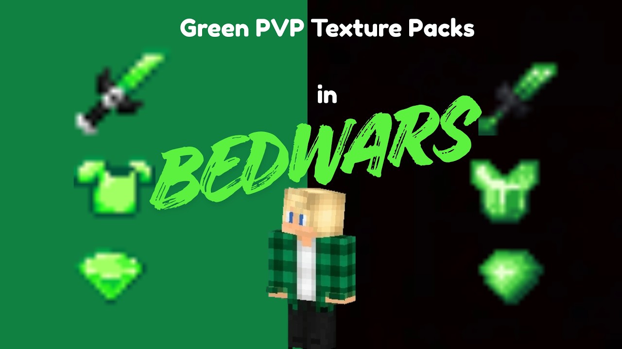 Bedwars but with green pvp texture packs