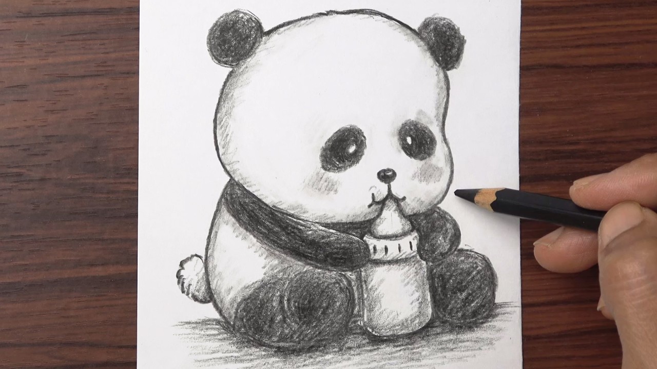 How to Draw a Cute Panda step by step | Pencil sketch for beginners