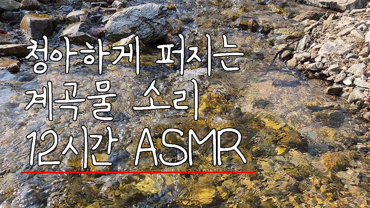 시원한 계곡물소리 12시간 ASMR [ 12시간 자연소리 / 광고없음 / 명상음악 / 편안한 힐링 음악 / 백색소음 ]