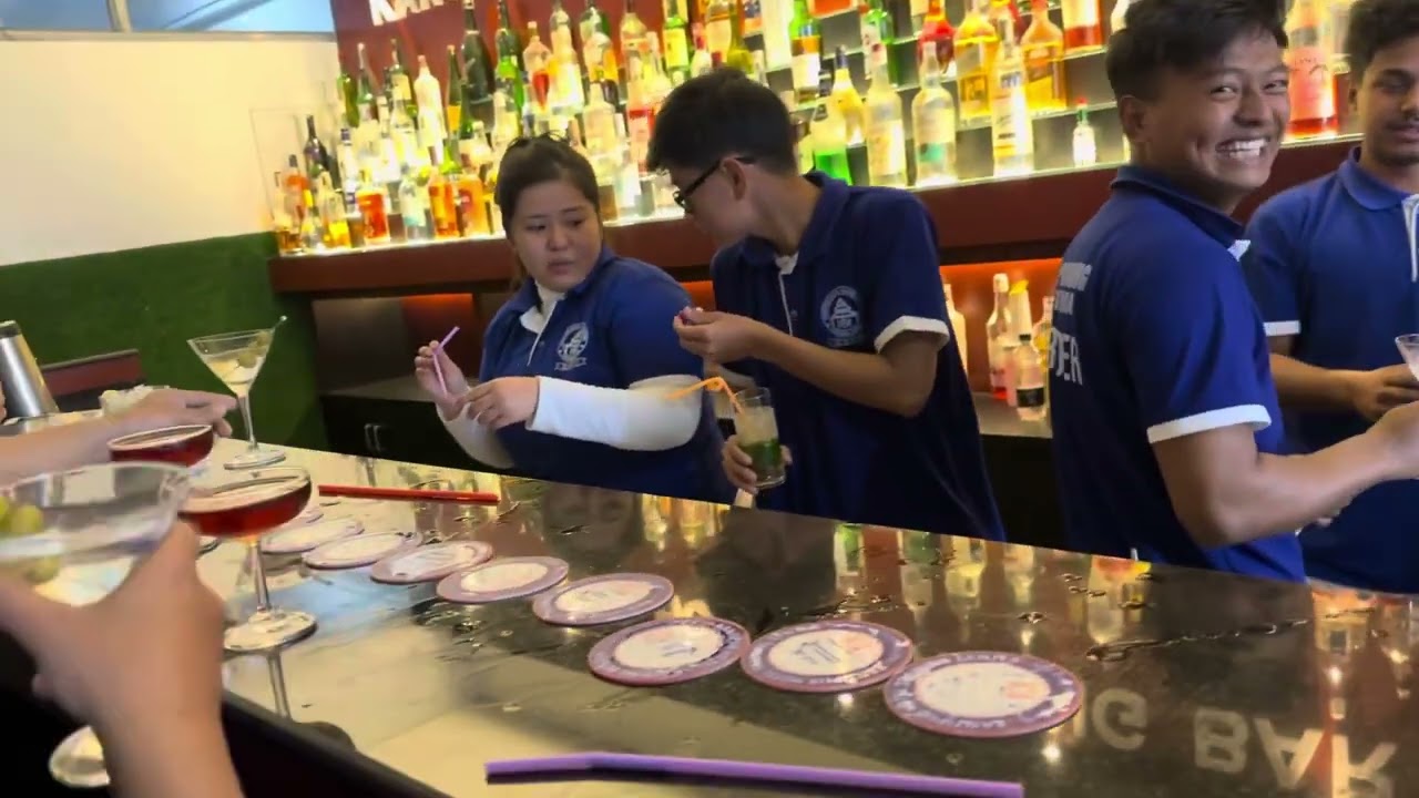 Cocktails tasting by students at kantipur hotel training center 