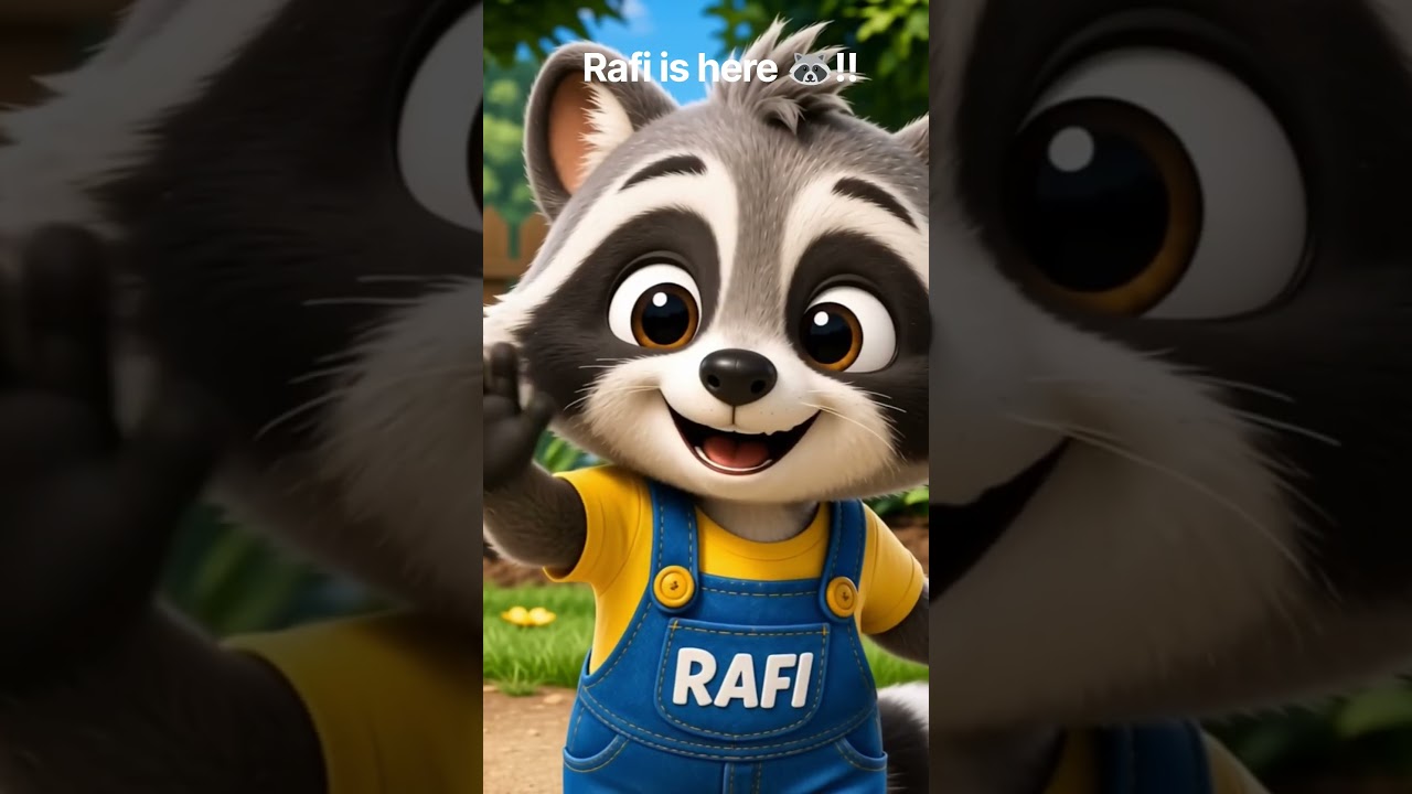 🦝 Meet Rafi the Raccoon!🌈He's here and ready for some fun!🎵✨#RafiTheRaccoon#NurseryRhymes #KidsSongs