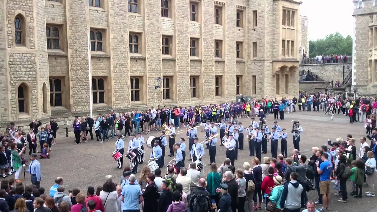 L&SER ACO Marching Band Flash Mob Theme from 'The Great Escape' at The Tower of London