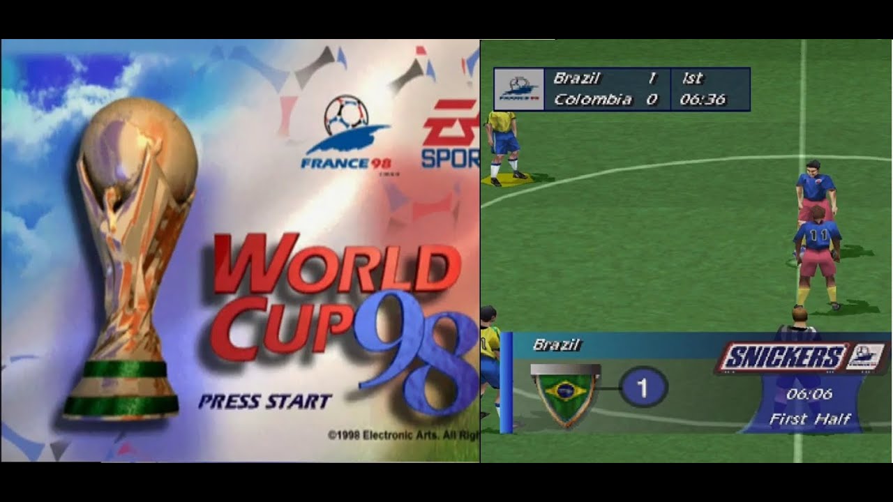 World Cup 98   Francia 1998 - PlayStation 1 (PS1) Solo GAMEPLAY
