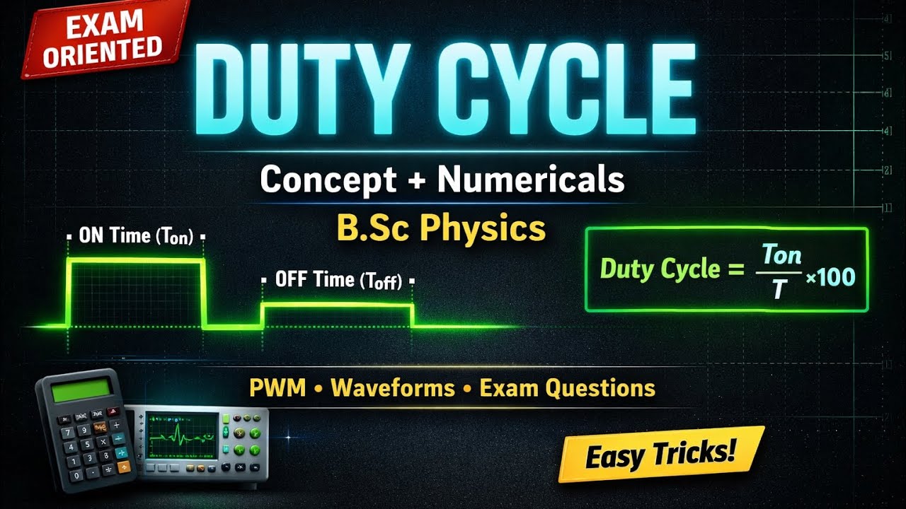 Duty Cycle Explanation| Concept + Numericals | B.Sc Physics|Waveforms#bscphysics #bscphysicscontent 