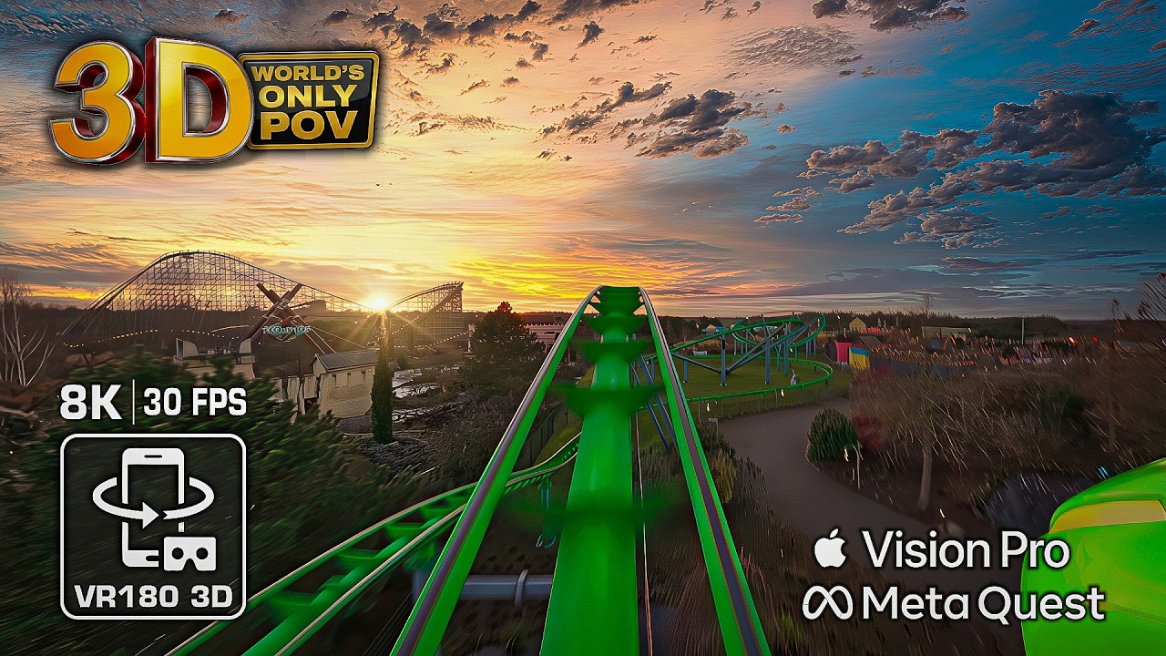 8K Booster Bike: MOTORBIKE RIDE - REALISTIC Roller Coaster onride 🟨 Toverland VR180 POV 3D